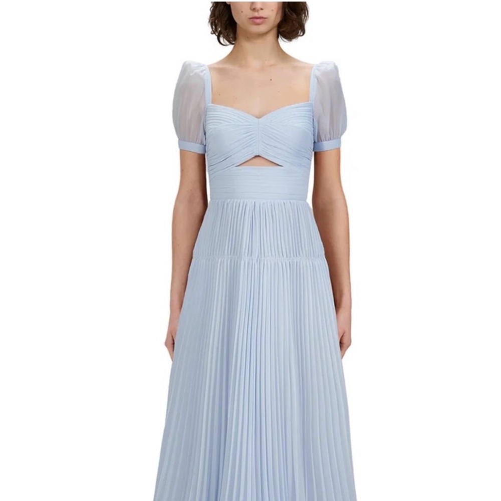 Self-Portrait Light Blue Maxi Dress